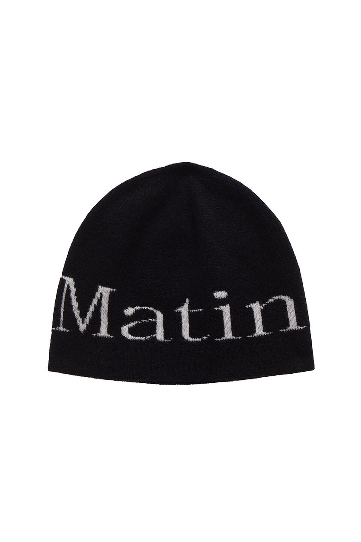 LOGO JACQUARD SHORT BEANIE IN BLACK – MATIN KIM