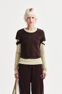 LAYERED POINT SLIM TOP IN BROWN image 15