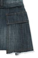 CARGO MINI DENIM SKORT IN BLUE image 4