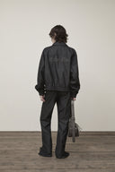 WESTERN DETAIL DENIM LIKE BLOUSON IN BLACK image 9