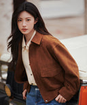 MICRO CLASSIC LOGO CORDUROY SHIRT IN IVORY