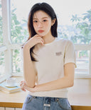 W SMALL CLASSIC LOGO HALF KNIT PULLOVER IN SKY BLUE image 11