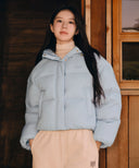 W REGULAR LOGO HOODED CROP DOWN JACKET IN BLACK image 14