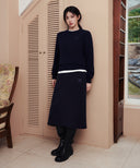 W SMALL CLASSIC LOGO KNIT PULLOVER IN NAVY