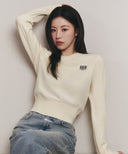 W SMALL CLASSIC LOGO CROP KNIT PULLOVER IN PINK image 11