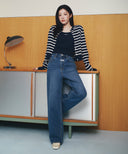 W LAYERED SKIRT DENIM PANTS IN LIGHT BLUE image 18