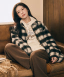 CLASSIC LOGO OVERSIZED FLANNEL CHECK SHIRT JACKET IN BLACK image 6