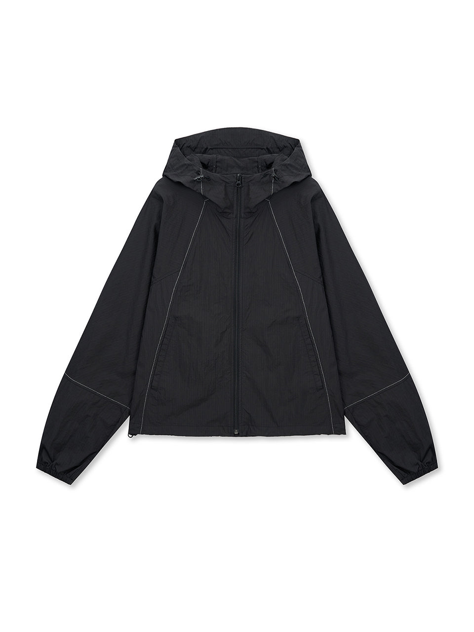 CROPPED BACK LOGO HOODY WIND BREAKER IN BLACK – MATIN KIM