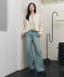 W CLASSIC LOGO TEE IN CREAM image 10