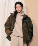 CLASSIC LOGO DOWN JACKET IN KHAKI image 1