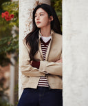 COTTON HERRINGTON JACKET IN BEIGE