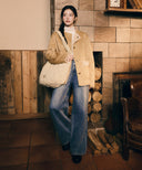W WIDE DENIM PANTS IN DARK BLUE image 13