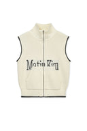 MATIN SPELL POINT KNIT ZIP UP VEST IN IVORY image 1