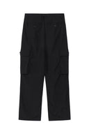 STRING NYLON CARGO PANTS IN BLACK image 2