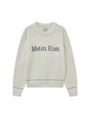COLOR TRIM LINE LOGO PULLOVER IN IVORY image 1