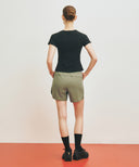 MARITHE SPORT W DOUBLE-LAYER SHORTS IN OLIVE