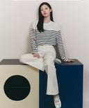 W BOOT-CUT DENIM PANTS IN WHITE image 2
