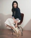 W DENIM MAXI SKIRT IN OFF WHITE image 2