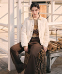 W DETACHABLE QUILTING JACKET IN IVORY image 2