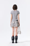 SIDE SHIRRING BUTTON TOP IN GRAY image 8