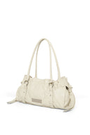 SHIRRING TIE BUCKLE SHOULDER BAG IN BEIGE image 8