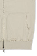 BACK LOGO JERSEY HOOD VEST IN BEIGE image 4