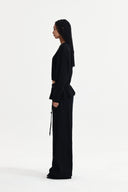 DETACHABLE SKIRT KNIT PULLOVER IN BLACK image 16