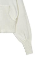 HIGH NECK EMBROIDERED LOGO ZIP UP FOR WOMEN IN IVORY image 4