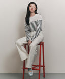 W BOOT-CUT DENIM PANTS IN WHITE image 3