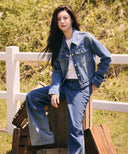 W GRADATION DENIM PANTS IN BLUE image 3