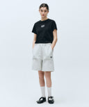CLASSIC LOGO SWEAT SHORTS IN LIGHT HEATHER GREY