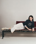 W DENIM MAXI SKIRT IN OFF WHITE image 3