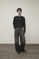 TUCK POINT LONG SLEEVE TOP FOR MEN IN BLACK image 9