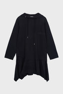 BACK OPEN HOODY JERSEY DRESS IN BLACK image 14