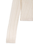 DIAGONAL TEXTURE KNIT TOP IN LIGHT BEIGE image 14