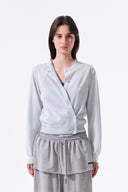 BACK LOGO SHEER CARDIGAN FOR WOMEN IN LIGHT BLUE image 12