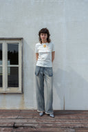 APPLIQUE LOGO PATCH TOP IN CREAM image 9