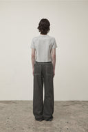 DIAGONAL LOGO REVERSIBLE CROP TOP IN GRAY image 9