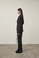 CUT OUT POINT STRING TROUSER IN BLACK image 18