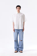 DISTRESSED DENIM PANTS FOR MEN IN BLUE image 17
