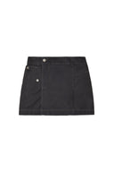 POCKET FOLDOVER WRAP MINI SKIRT IN BLACK image 10