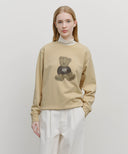 DOODLE BEAR SWEATSHIRT IN BEIGE image 1
