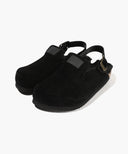 SUEDE STRAP CLOGS IN BLACK image 3