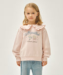 KIDS W FRILL COLLAR SWEATSHIRT IN PINK image 1