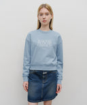 W CLASSIC LOGO CROP SWEATSHIRT IN SKY BLUE image 1