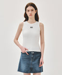 W RIBBON CLASSIC LOGO SLEEVELESS IN WHITE image 1