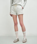 W BASIC SWEAT SHORTS IN LIGHT HEATHER GREY image 6