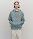 CLASSIC LOGO EMBROIDERY HOODIE (BRUSHED) IN MINT GREY