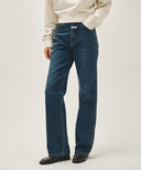 W HIGH STRAIGHT DENIM PANTS IN DARK BLUE image 1