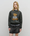 DOODLE BEAR KNIT PULLOVER IN CHARCOAL GREY image 1